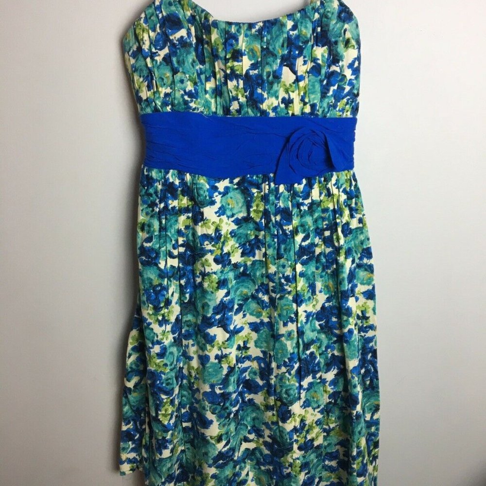 City Triangles Juniors Size 7 Blue Floral Dress